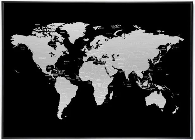 Incado Worldmap Metal, H100, Dark