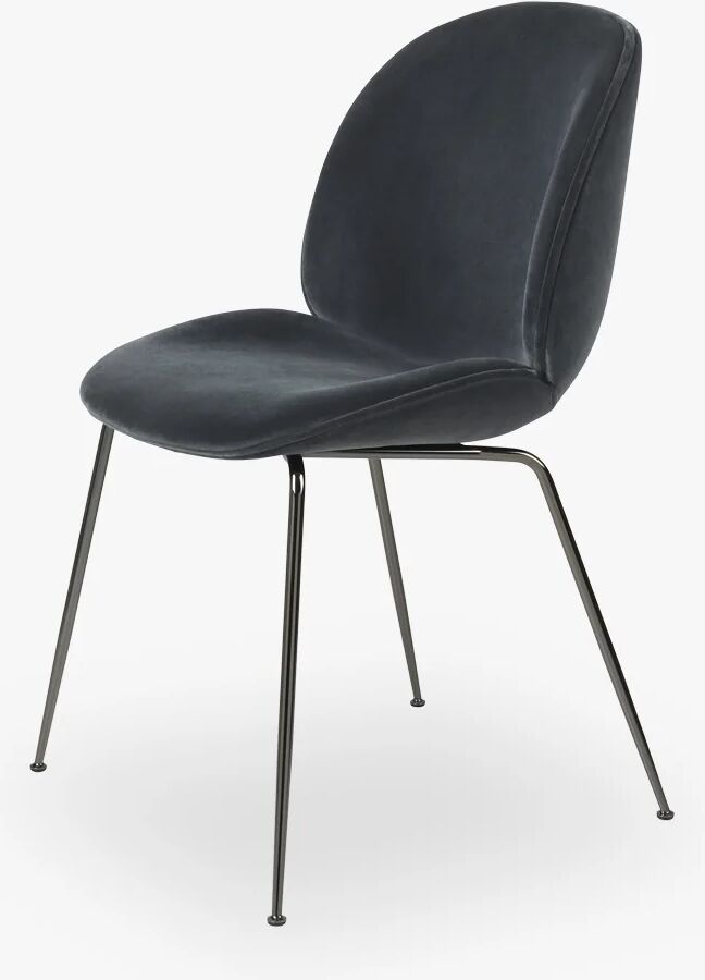 GUBI Bille Dining Chair (Fullt), Sort Krom, Grp 04, Ritz, Nevotex (0408)