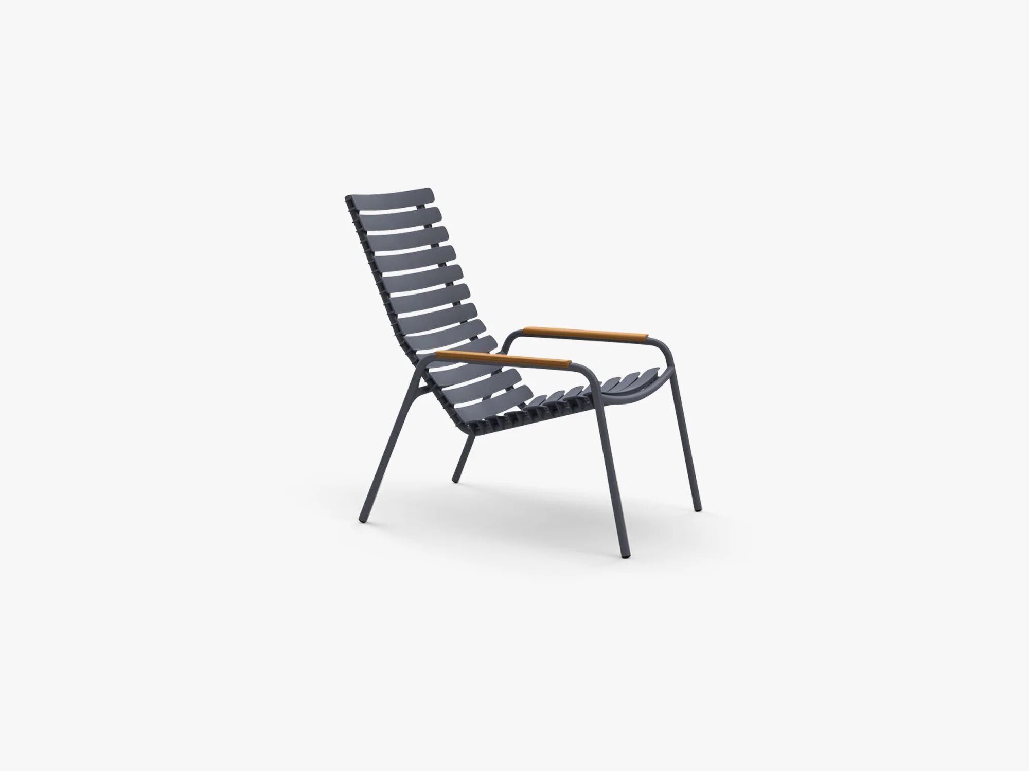 HOUE Reclips Lounge Chair, Mørk Grå / Bambus Armlen