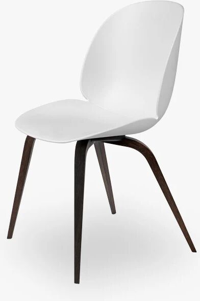 GUBI Bille Dining Chair-Fn - -stoppede Røkt Eik base, Hvit shell