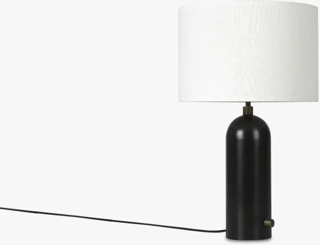 GUBI Gravity Table Lamp Small - Blackened Steel base, White shade