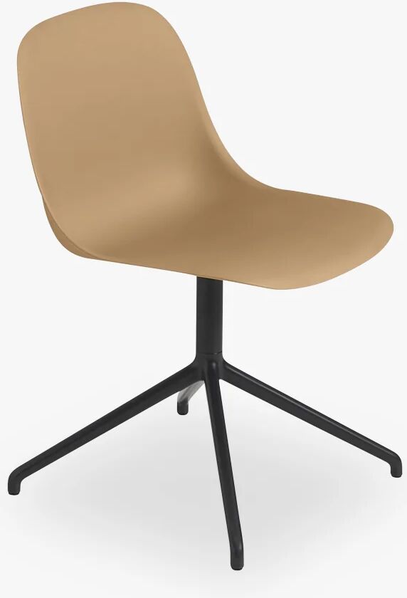 Muuto Fiber Side Chair - Swivel WO Return - Normal Shell, Oker / Black