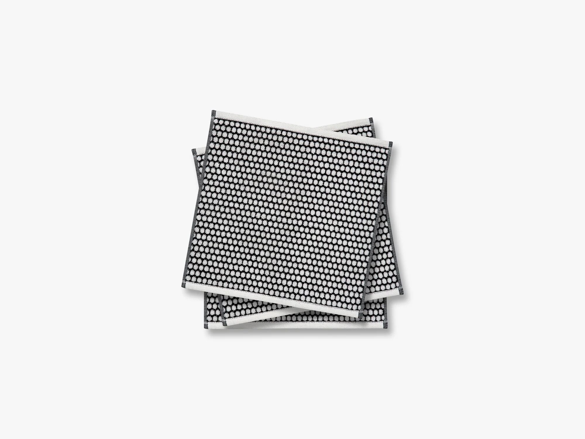 Mette Ditmer Grid Fingertip Håndkle, Svart / Off-White