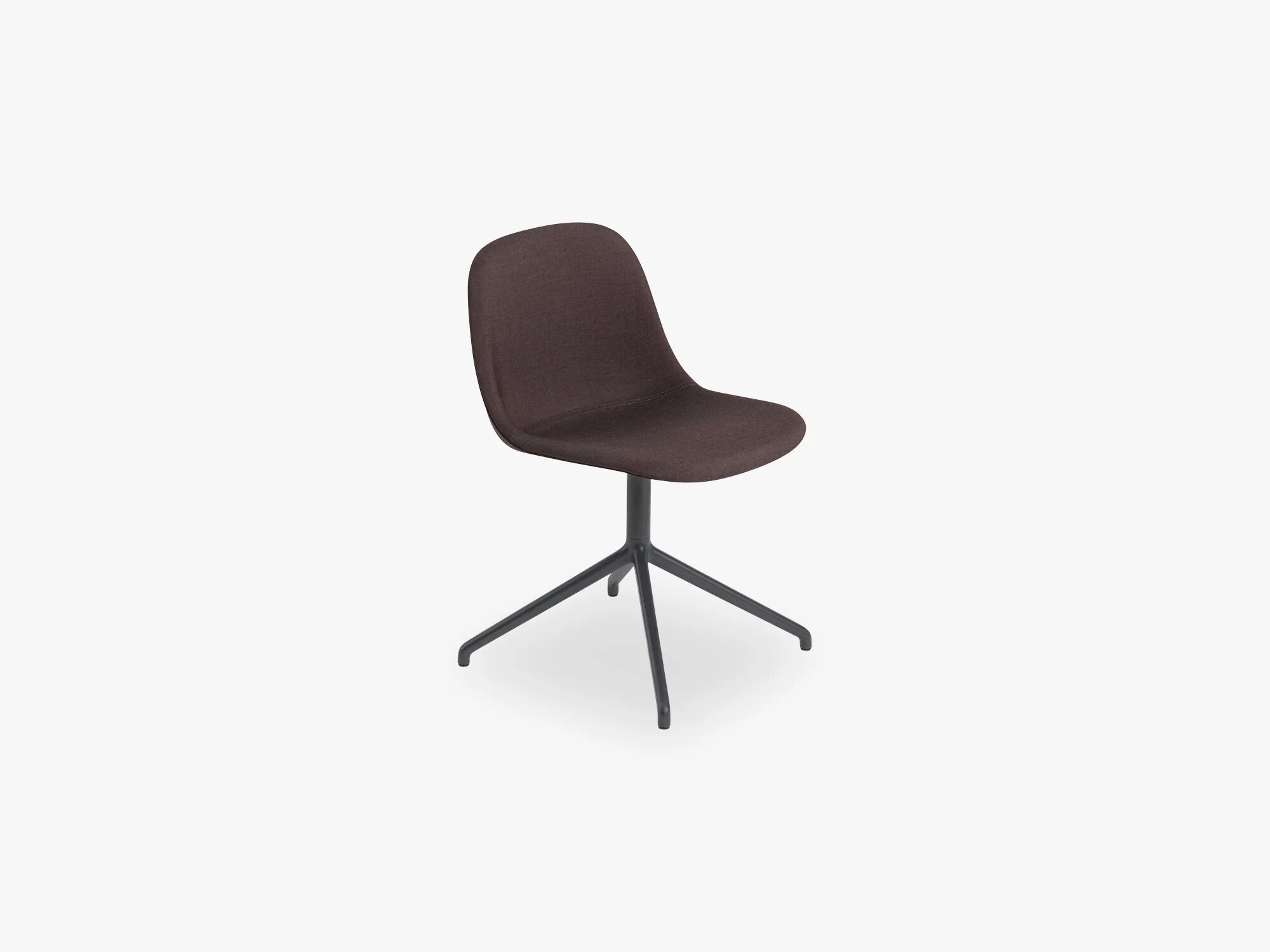 Muuto Fiber Side Stol-Svivel WO Tilbake-Tekstil Shell, Remix 373 / Svart