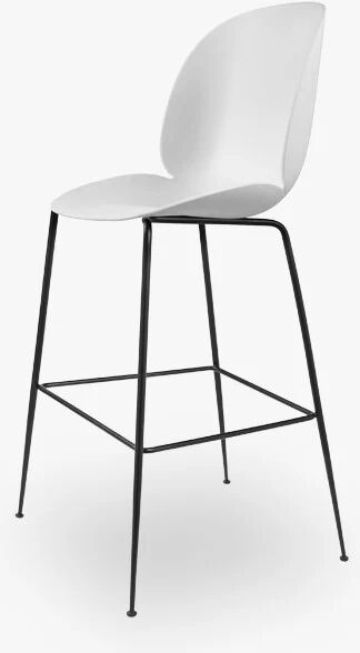 GUBI Beetle Bar Chair - Ubetrukket - 74 cm Conic Black base, hvitt skall