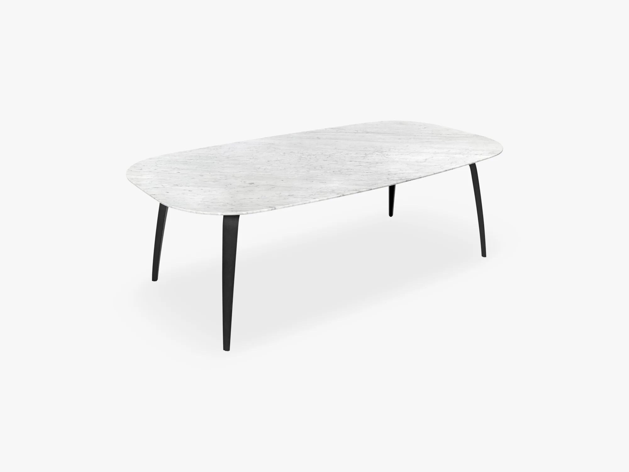 GUBI Spisebord-Eliptical - 120x230x72 cm, Hvit Marmor Topp