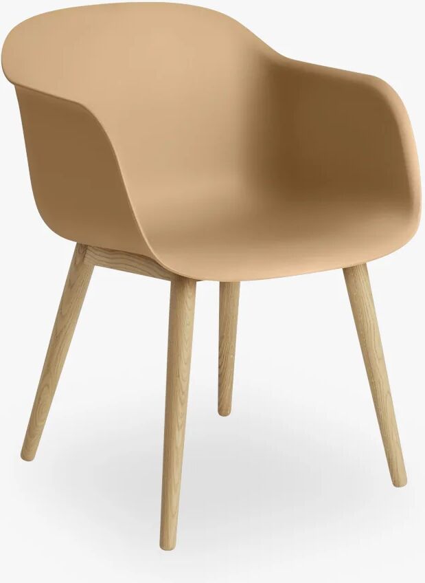 Muuto Fiber Lenestol-Tre Base-Normal Shell, Oker / Eik