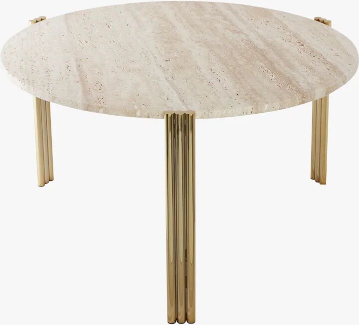 AYTM Tribus Coffee Table L, Gold / Travertin