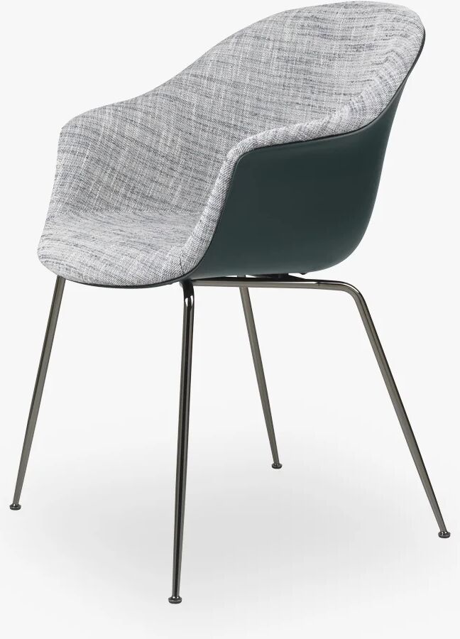 GUBI Bat Dining Chair (Foran), Chrome-Sort, Mørk Grønn, Grp 06, Eero, Dedar (003)