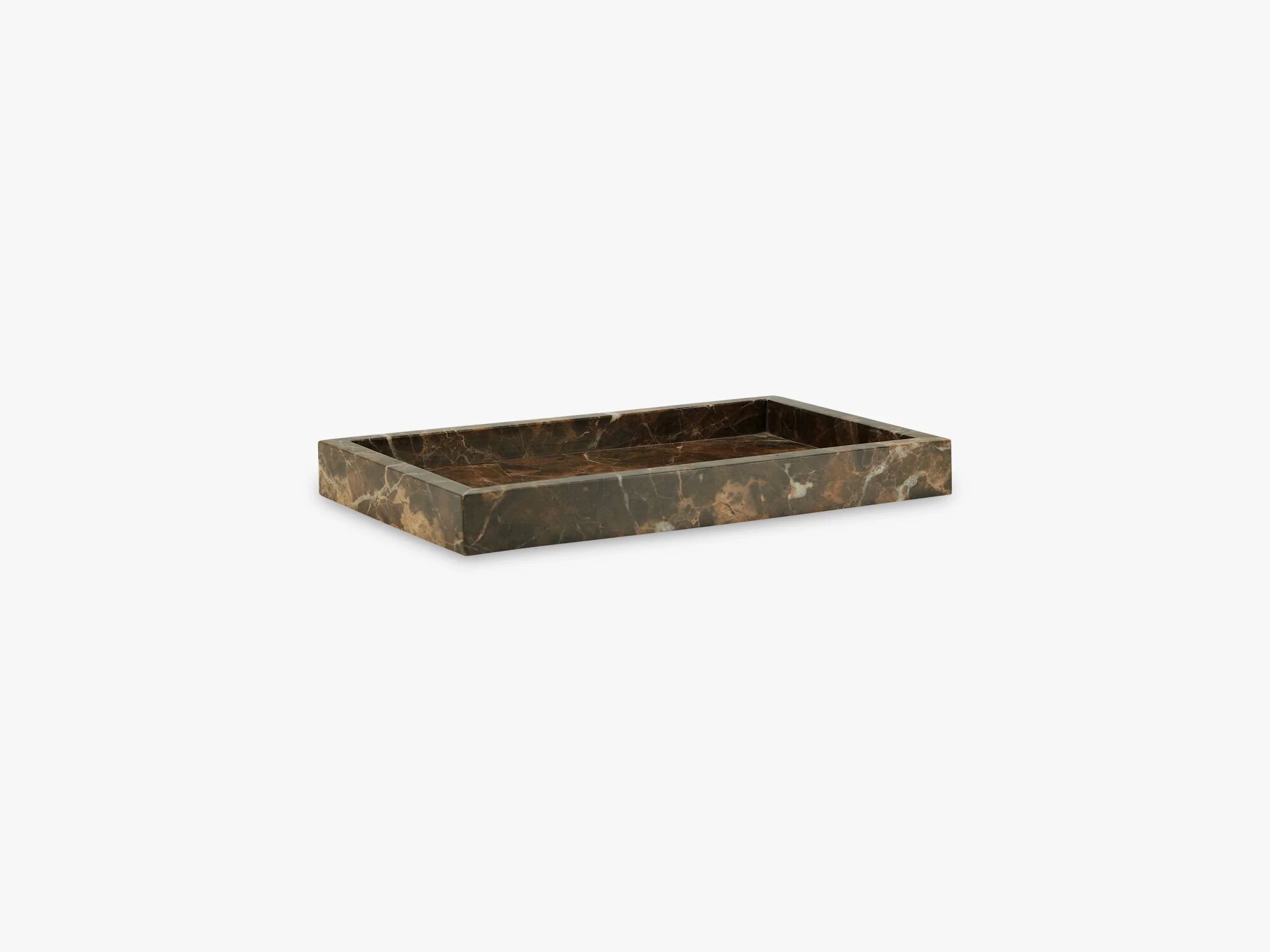 Cozy Living Jilly Marble Tray, Toffee Brown