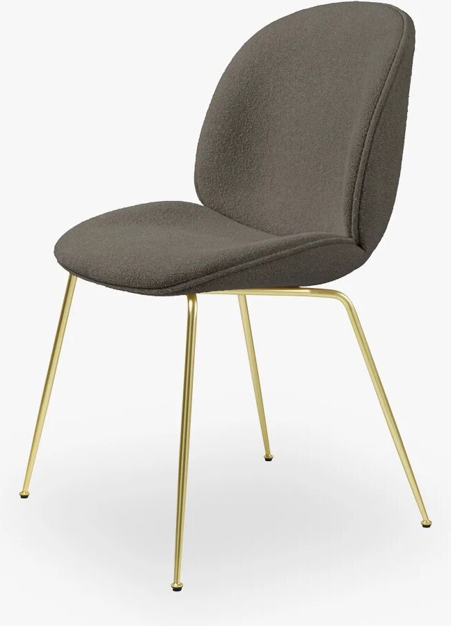 GUBI Bille Dining Chair (Fullt), Messing Semi Matt, Grp, 02, Lys Bouclé, GUBI (004)