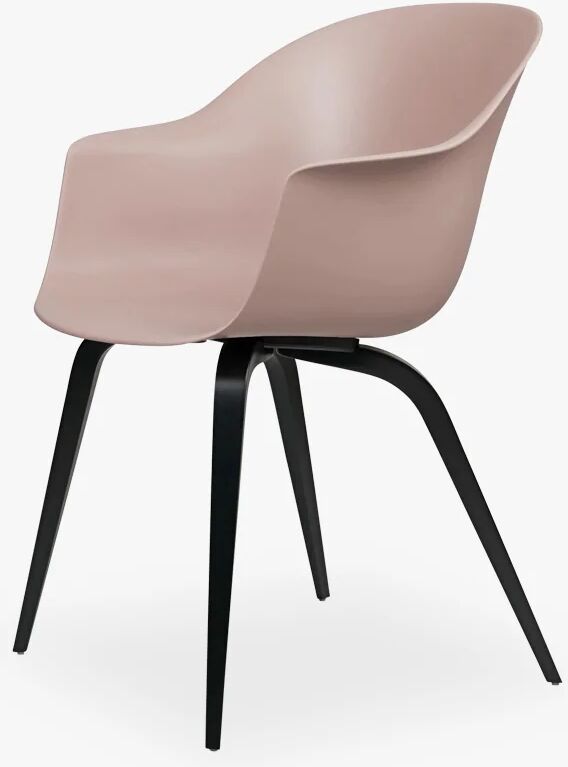 GUBI Bat Dining Chair - Skal m Wood base - Black Stained Beech Semi Matt, Sweet Pink