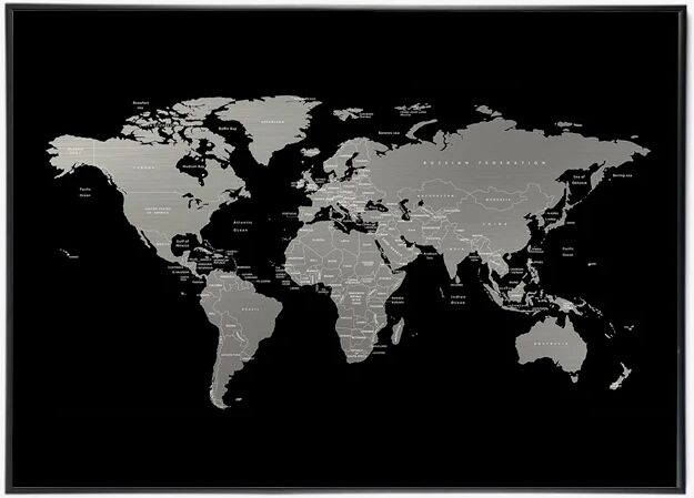 Incado Worldmap Metal, H60, Gunmetal Country