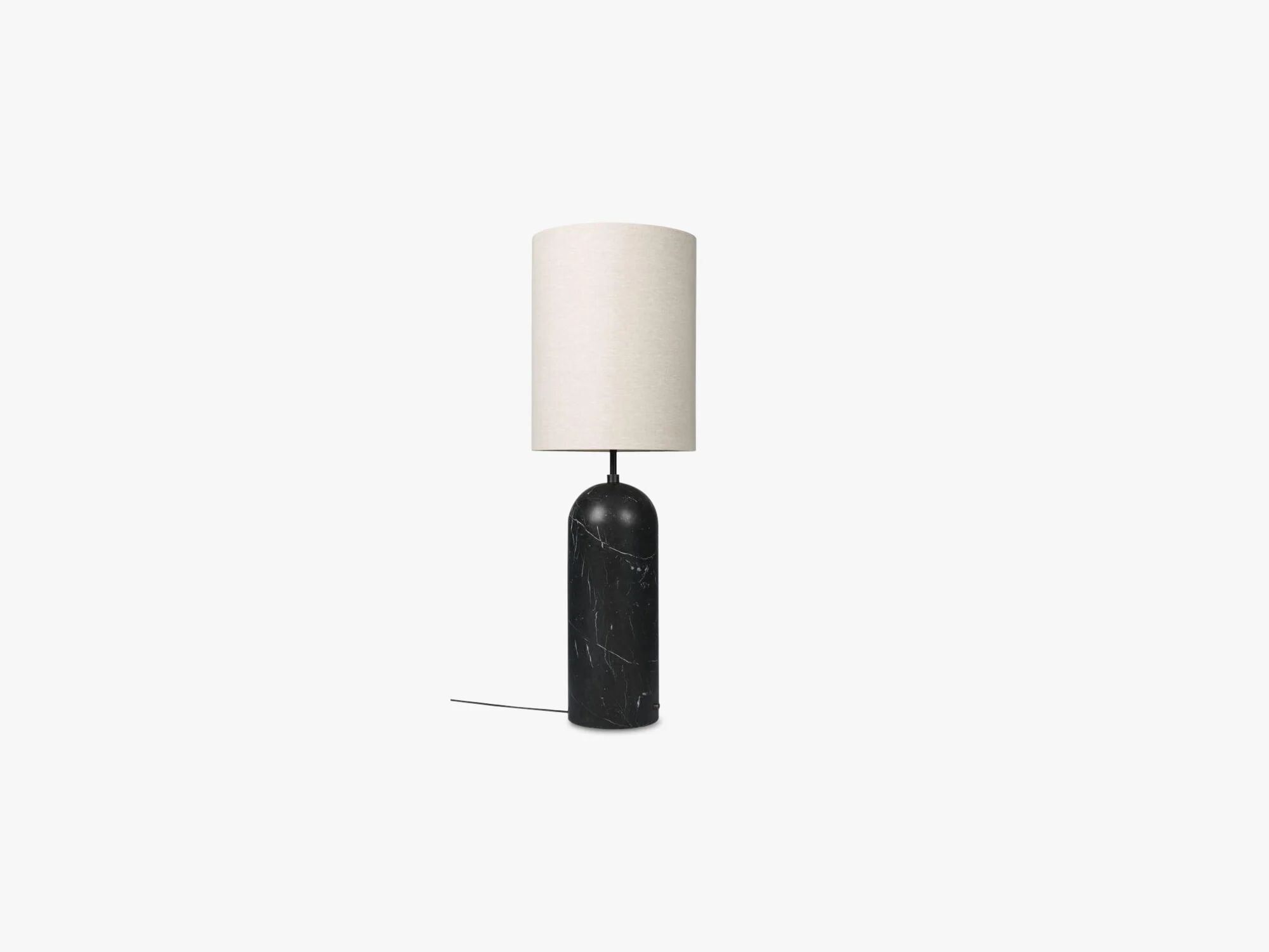 GUBI Gravity gulvlampe - XL høy - svart marmorbunn, lerret