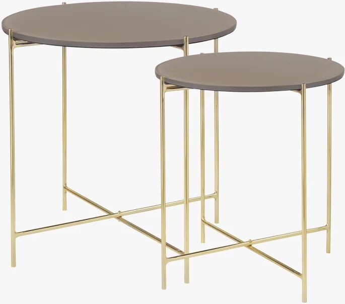 Cozy Living FREJA Glass Table 2PCS, Cashmere / Messing