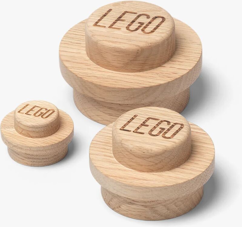 Room Copenhagen Lego Wooden Wall Hanger Set, såpet eik