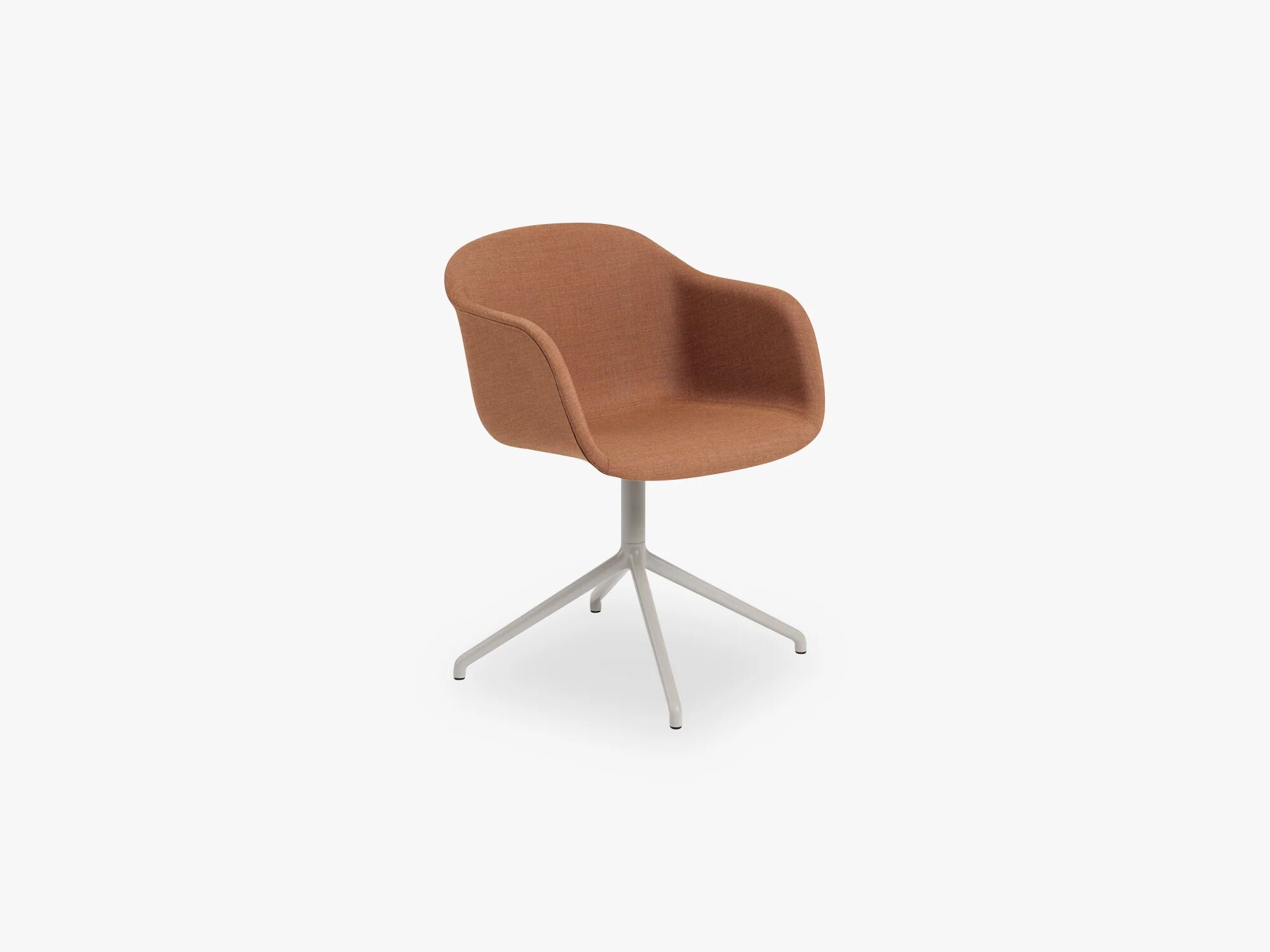 Muuto Fiber Lenestol-Swivel Base WO Tilbake-Tekstil Shell, Remix 452 / Grå