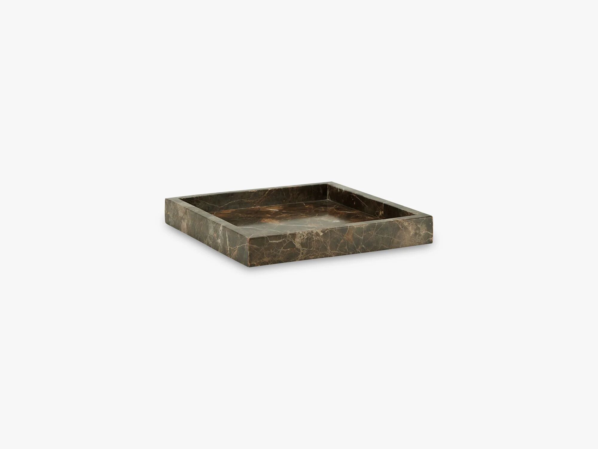 Cozy Living Jilly Marble Tray Square, Toffee Brown