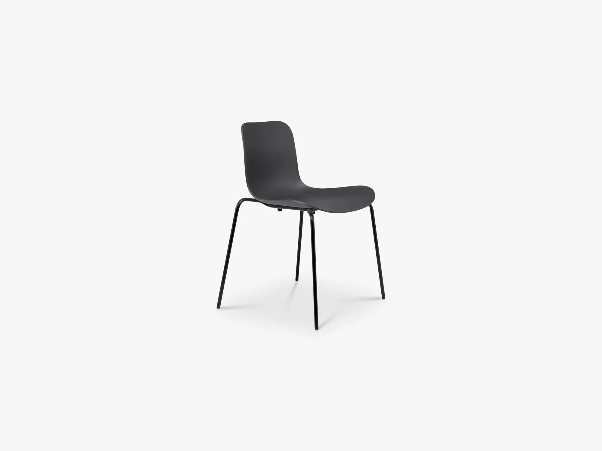 NORR11 Langue stol stål, svart / antrasitt svart