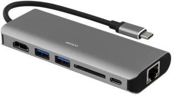 DELTACO Deltaco USBC-1273USB-C Dokkingstasjon 7333048026637