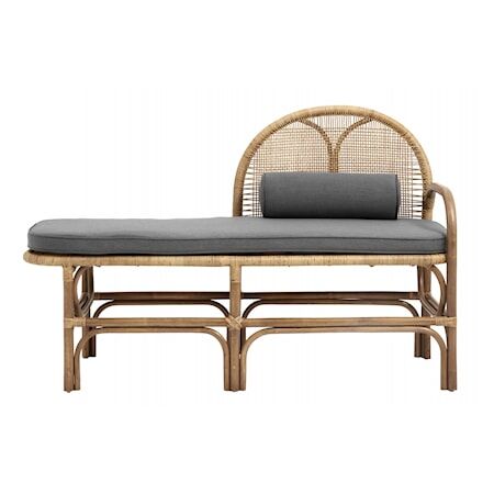 Nordal Bench w/mattress, rattan/weaving, nature