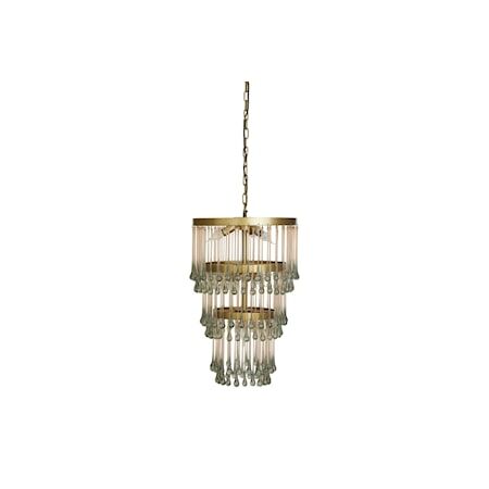 Nordal CHARIS Chandelier Glass Drops Golden