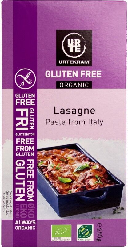 Urtekram Lasagne Pastaplater Glutenfri Øko 250 g Pasta