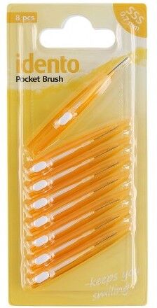 Idento Pocket Brush Yellow 8 stk Tannpleie