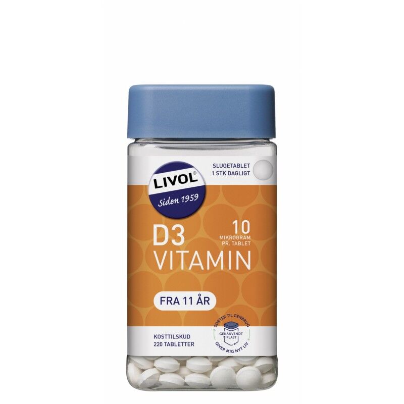 Livol Mono Normal D-Vitamin 220 stk Vitaminpiller