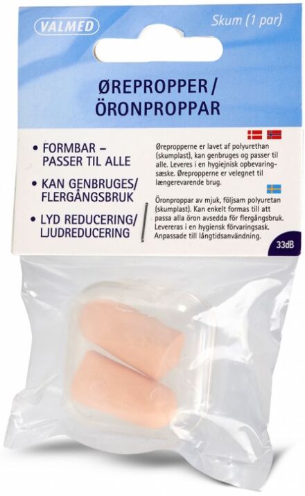 Valmed Skum Ørepropper 1 par 1 par Ørepropper