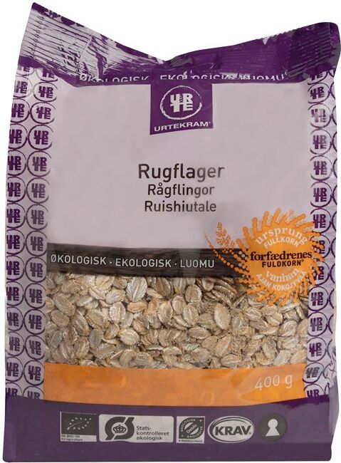 Urtekram Rugflager Øko 400 g Baking