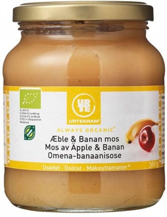 Urtekram Eple & Banan Mos Øko 360 g Fruktkompott