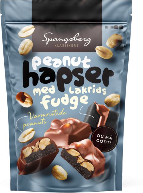 Spangsberg Peanuts Hapser Med Lakrisfudge 125 g Snack