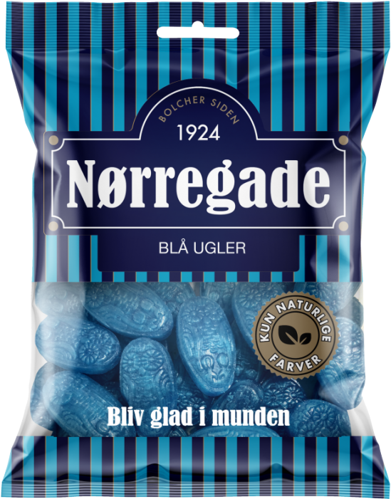 Nørregade Blå Ugler 125 g Drops