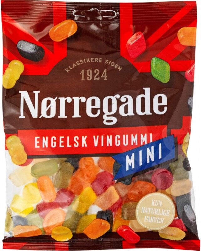 Nørregade Mini Engelsk Vingummi 170 g Drops