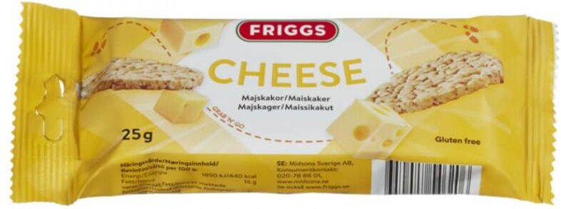 Friggs Majskiks Ost 25 g Snack