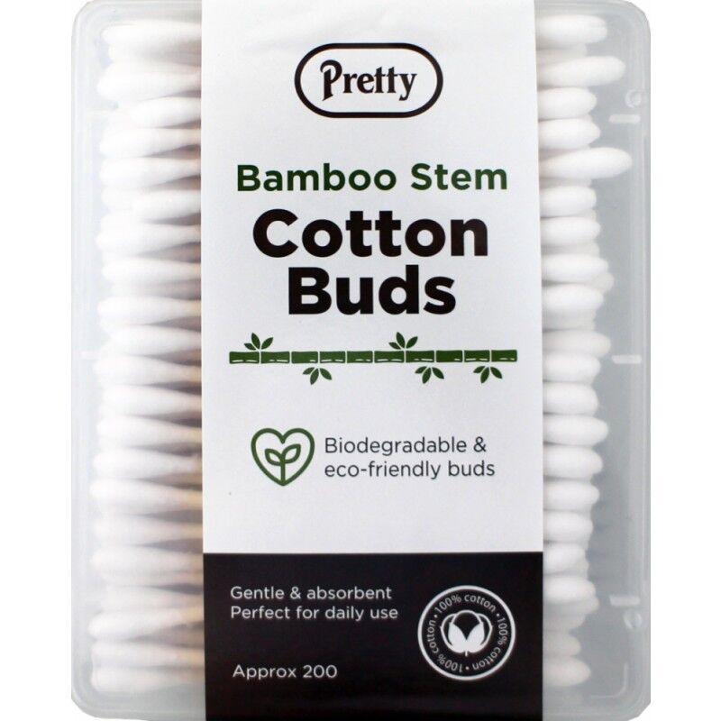 Pretty Bamboo Stem Cotton Buds 200 pcs Bomullspinner