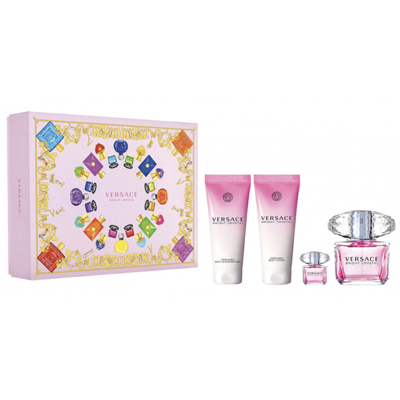 Versace Bright Crystal EDT & Shower Gel & Body Lotion 5 ml + 90 ml + 2 x 100 ml Gaveeske