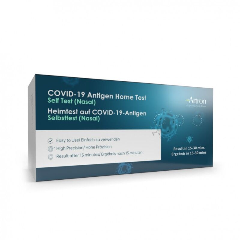 Artron Covid-19 Antigen Home Test Nasal 5 stk Husholdning