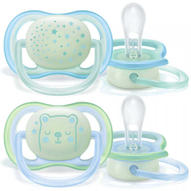 Philips Soother Ultra Air Night Blue 0-6M 2 stk Smokk