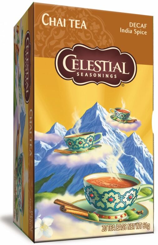 Celestial Chai Tea Decaf India Spice 20 sachets Te