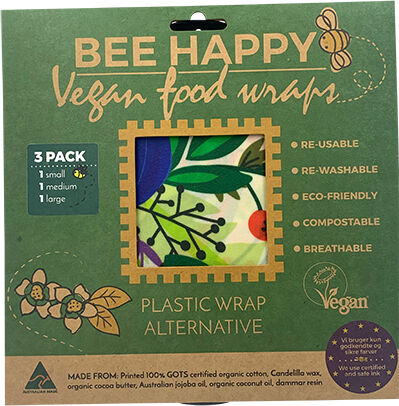 Bee Wrappy Vegan Food Wraps - 3 Pak - 1 Pakker