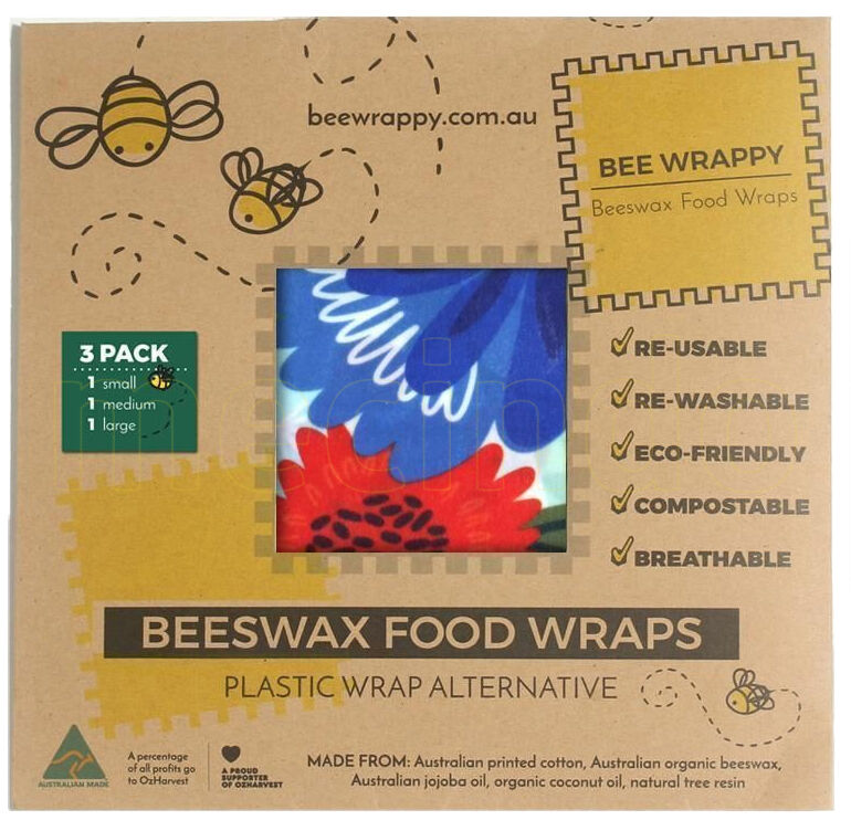 Bee Wrappy Bee Happy Beeswax Food Wraps - 1 Pakker