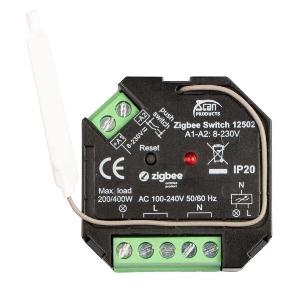 Scan Products 12502 Dosestrømbryter Zigbee, 200W, LED