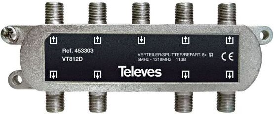 Televes VT812D Fordeler 5–1218 MHz, F-tilkobling 8-veis