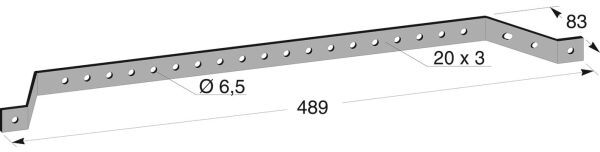 MP bolagen 868E2 Kabelstøtte 489 x 83 x 20 mm Metall