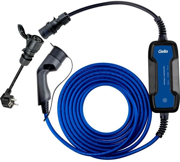 Gelia Amptec Ladekabel 1-fas, mode 2, CEE/Schuko, 10-16 A, 5 m