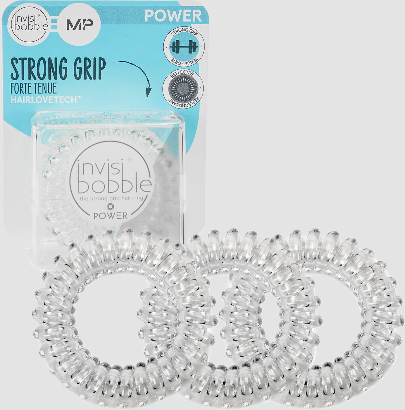 MP X Invisibobble® Power Reflective – Crystal Clear- 3 PACK