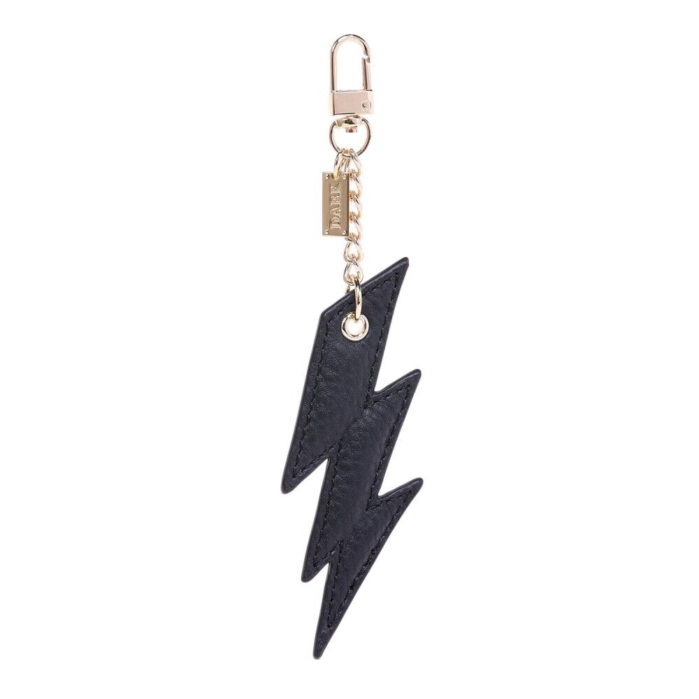 Dark Leather Lightning Charm W/Gold Sort Female