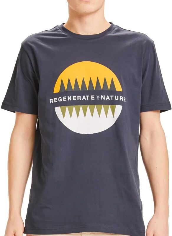 Knowledge Cotton Apparel Men's ALDER RO Regenerated Nature Circle Tee Blå